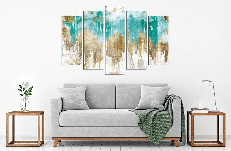 Dekorativ Canvastavla 5-Delar 70x20 cm, Flerfärgad