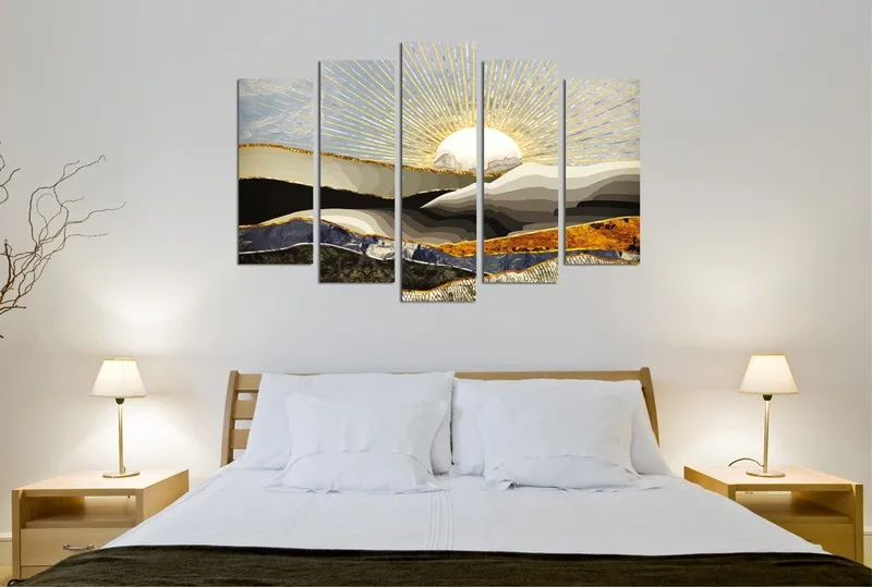 Dekorativ Canvastavla 5-Delar 70x20 cm, Flerfärgad