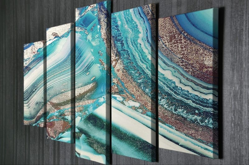 Dekorativ Canvastavla 5-Delar 70x20 cm - Flerfärgad - Inredning & dekor - Tavlor & konst - Canvastavla