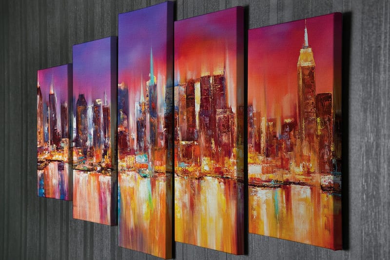 Dekorativ Canvastavla 5-Delar 70x20 cm - Flerfärgad - Inredning & dekor - Tavlor & konst - Canvastavla