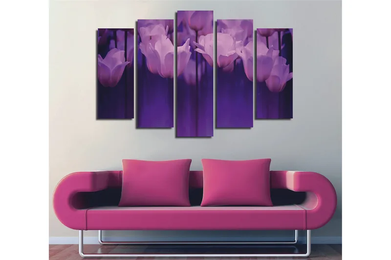 Dekorativ Canvastavla 5-Delar 70x20 cm, Flerfärgad