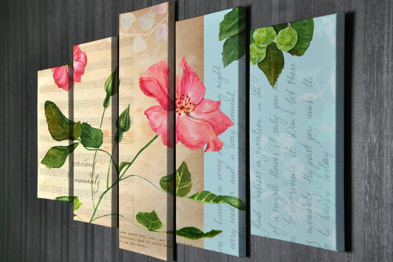 Dekorativ Canvastavla 5-Delar 70x20 cm - Flerfärgad - Inredning & dekor - Tavlor & konst - Canvastavla