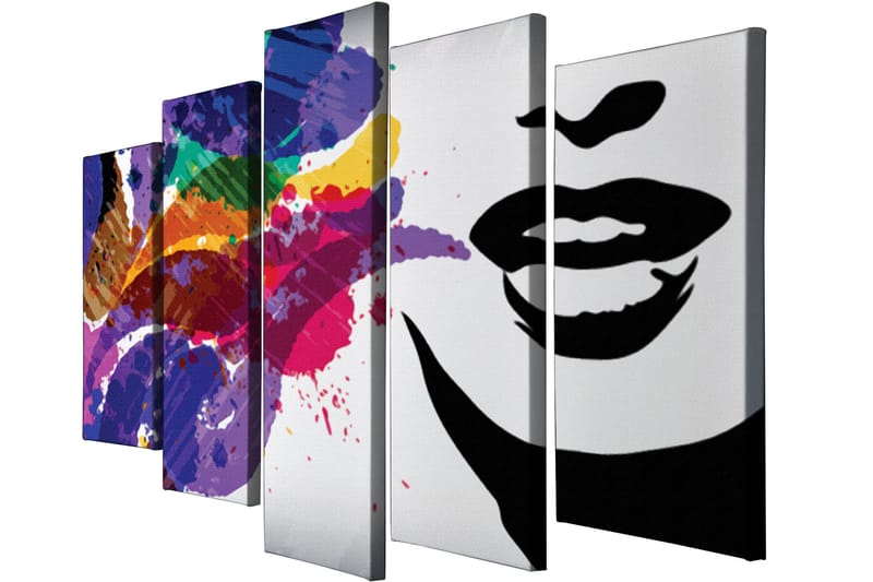 Dekorativ Canvastavla 5-Delar 70x20 cm - Flerfärgad - Inredning & dekor - Tavlor & konst - Canvastavla