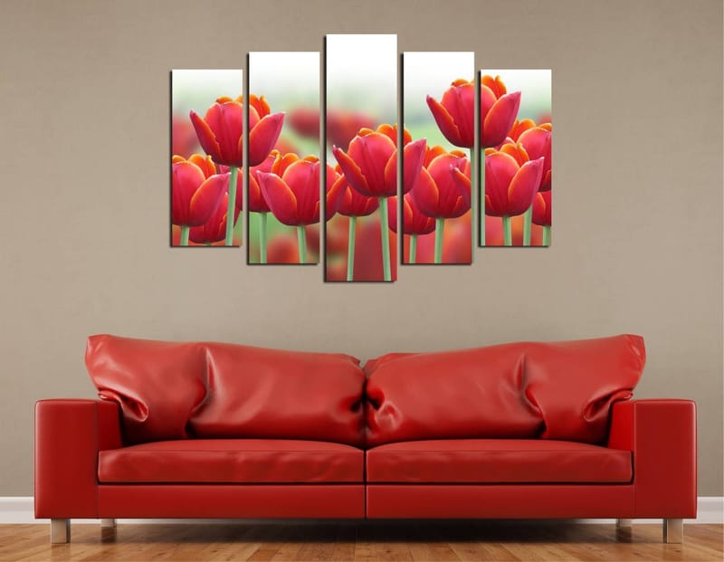 Dekorativ Canvastavla 5-Delar 70x20 cm, Flerfärgad