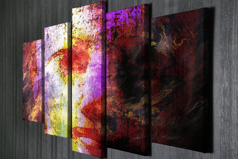 Dekorativ Canvastavla 5-Delar 70x20 cm - Flerfärgad - Inredning & dekor - Tavlor & konst - Canvastavla