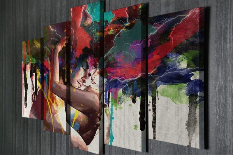 Dekorativ Canvastavla 5-Delar 70x20 cm - Flerfärgad - Inredning & dekor - Tavlor & konst - Canvastavla