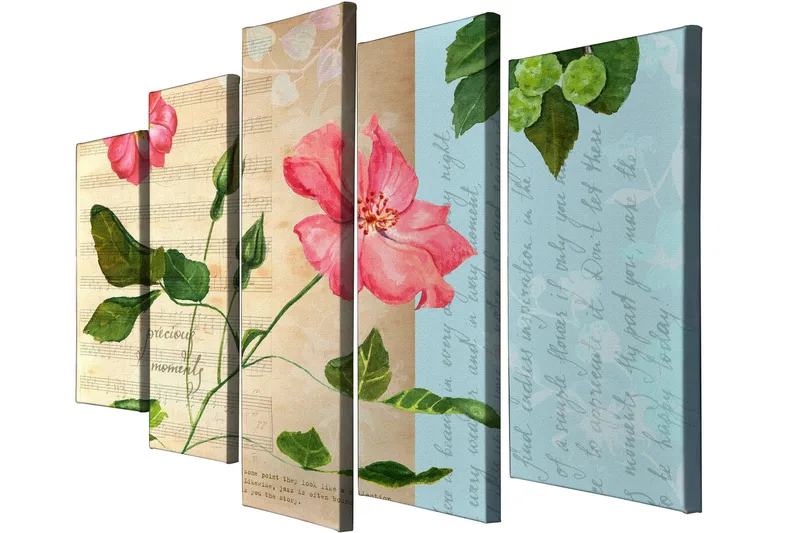 Dekorativ Canvastavla 5-Delar 70x20 cm - Flerfärgad - Inredning & dekor - Tavlor & konst - Canvastavla
