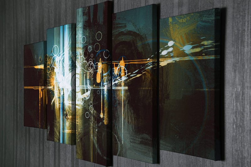 Dekorativ Canvastavla 5-Delar 70x20 cm - Flerfärgad - Inredning & dekor - Tavlor & konst - Canvastavla