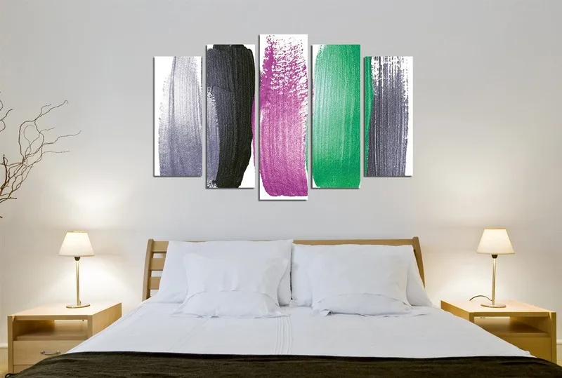 Dekorativ Canvastavla 5-Delar 70x20 cm, Flerfärgad