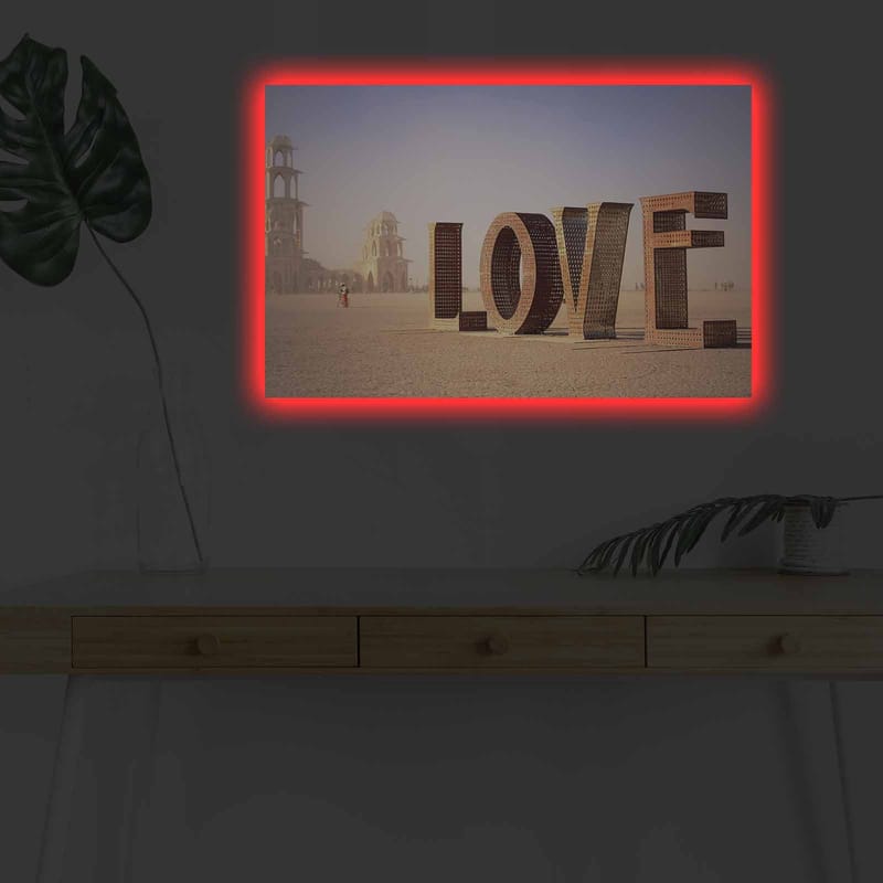 DEKORATIV CANVASTAVLA med LED 45x70 cm Flerfärgad - Inredning & dekor - Tavlor & konst - Canvastavla