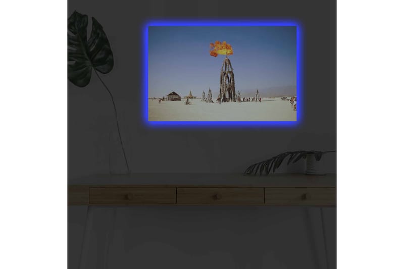 DEKORATIV CANVASTAVLA med LED 45x70 cm Flerfärgad - Inredning & dekor - Tavlor & konst - Canvastavla