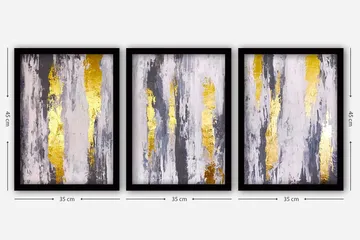 Dekorativ inramad målning 3-Delar 35x45 cm - Flerfärgad - Inredning & dekor - Tavlor & konst - Canvastavla