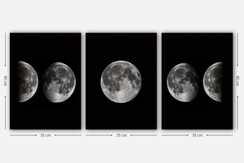 Dekorativ inramad målning 3-Delar 35x45 cm - Flerfärgad - Inredning & dekor - Tavlor & konst - Canvastavla