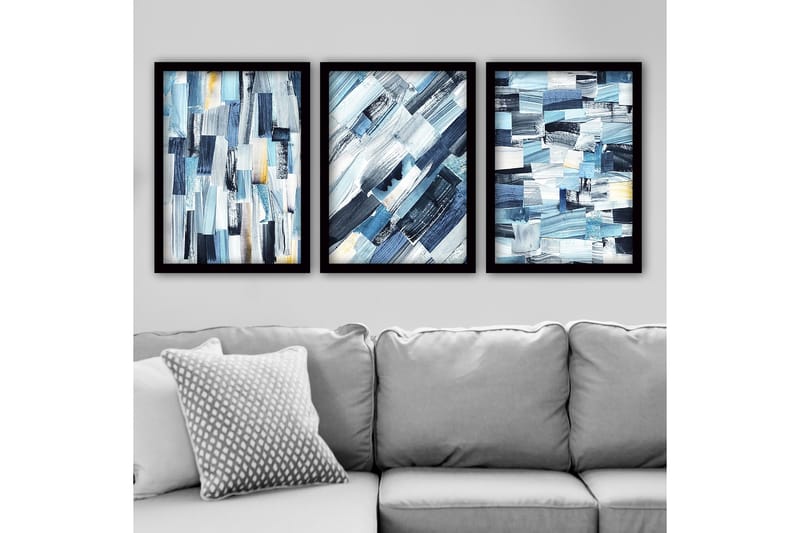 Dekorativ inramad målning 3-Delar 35x45 cm - Flerfärgad - Inredning & dekor - Tavlor & konst - Canvastavla