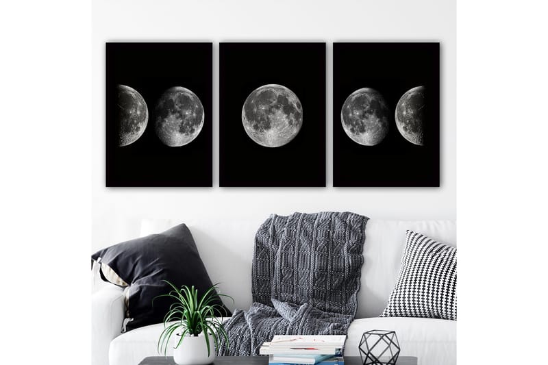 Dekorativ inramad målning 3-Delar 35x45 cm, Flerfärgad