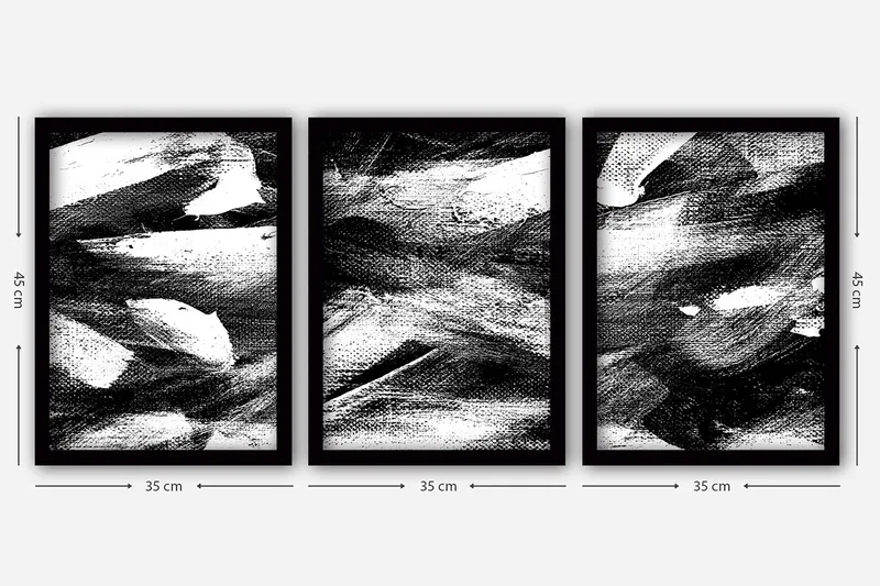 Dekorativ inramad målning 3-Delar 35x45 cm - Flerfärgad - Inredning & dekor - Tavlor & konst - Canvastavla