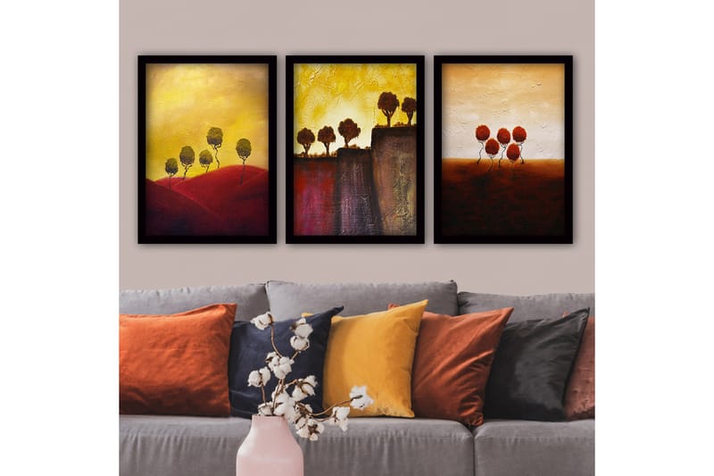DEKORATIV INRAMAD målning 3-Delar 35x45 - Inredning & dekor - Tavlor & konst - Canvastavla