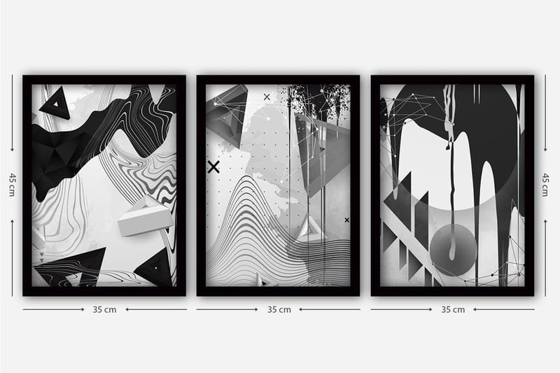 DEKORATIV INRAMAD målning 3-Delar 35x45 - Inredning & dekor - Tavlor & konst - Canvastavla