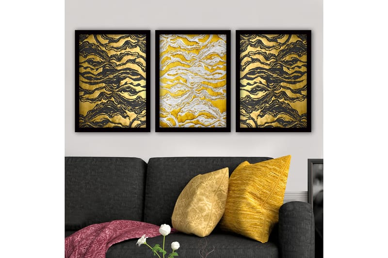 DEKORATIV INRAMAD målning 3-Delar 35x45 - Inredning & dekor - Tavlor & konst - Canvastavla
