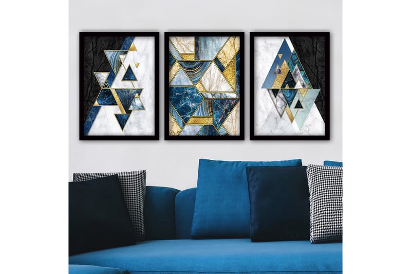 DEKORATIV INRAMAD målning 3-Delar 35x45 - Inredning & dekor - Tavlor & konst - Canvastavla