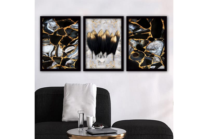 DEKORATIV INRAMAD målning 3-Delar 35x45 - Inredning & dekor - Tavlor & konst - Canvastavla