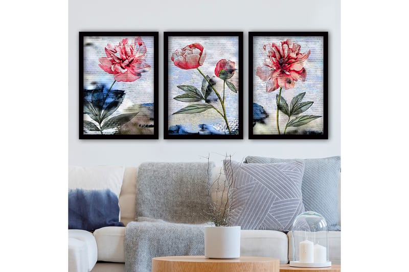 DEKORATIV INRAMAD målning 3-Delar 35x45 - Inredning & dekor - Tavlor & konst - Canvastavla