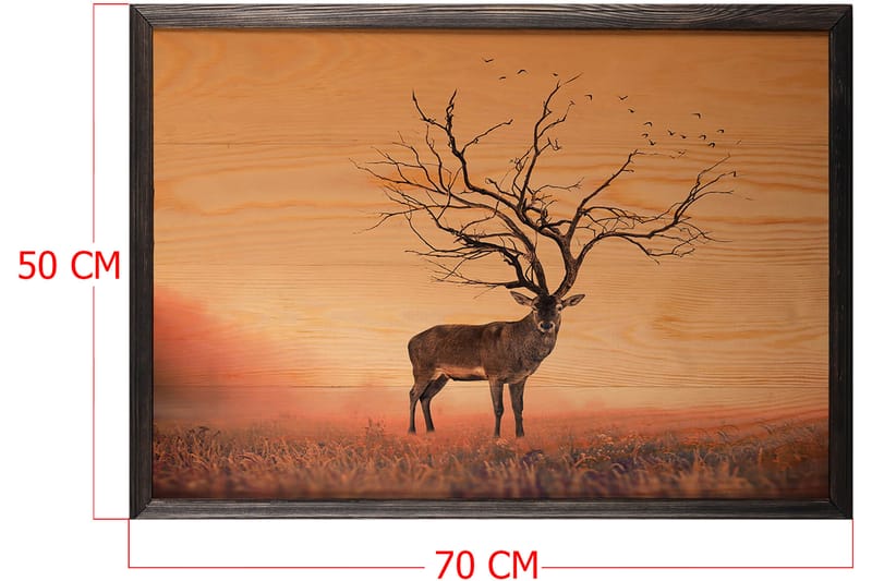 DEKORATIV INRAMAD målning 50x70 cm - Canvastavla