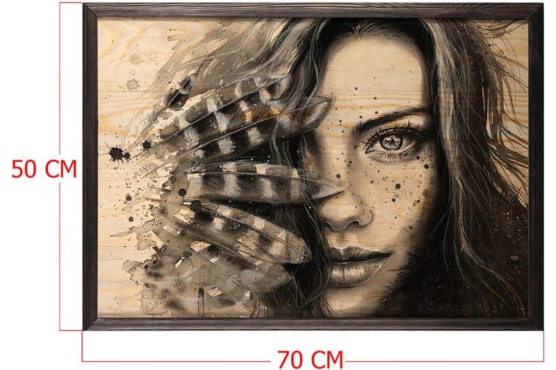 DEKORATIV INRAMAD målning 50x70 cm - Canvastavla