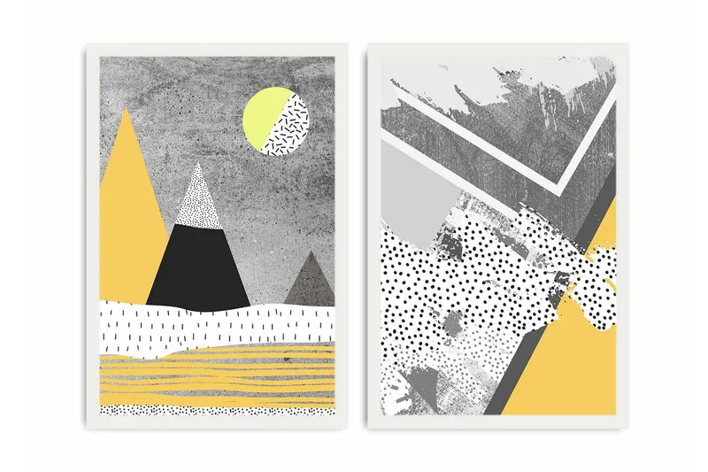 Dekorativ MDF-målning 2 Delar - Flerfärgad - Inredning & dekor - Tavlor & konst - Canvastavla