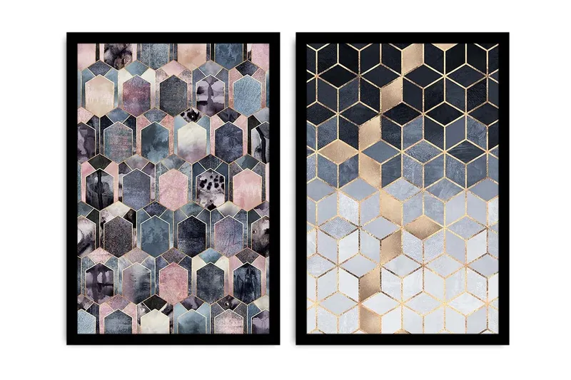 Dekorativ MDF-målning 2 Delar, Flerfärgad