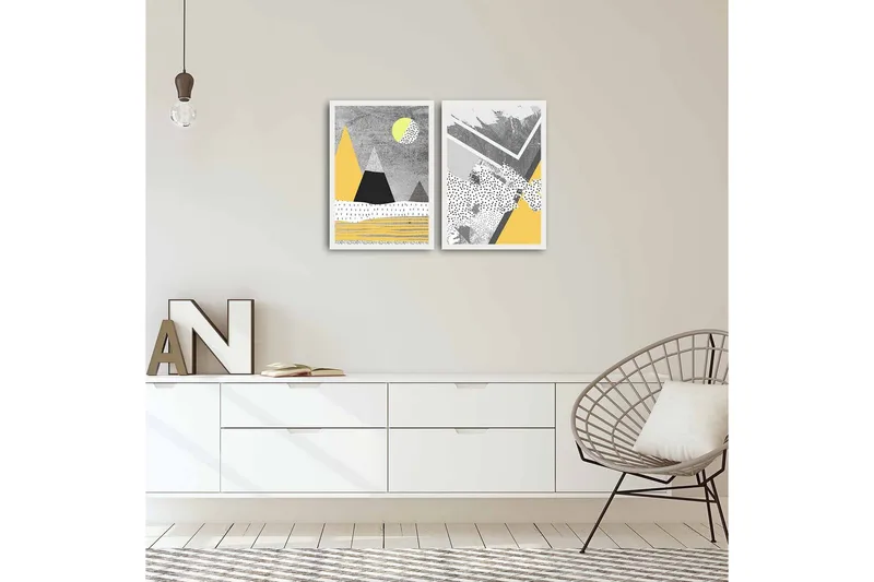 Dekorativ MDF-målning 2 Delar - Flerfärgad - Inredning & dekor - Tavlor & konst - Canvastavla