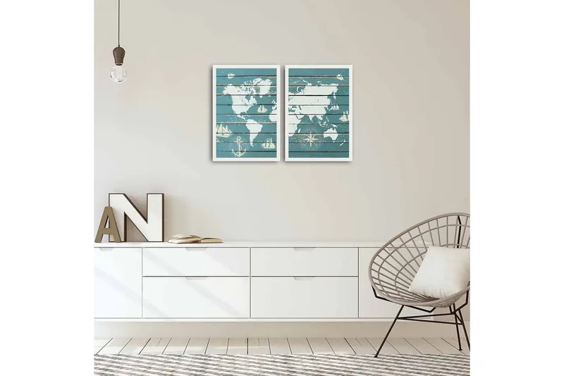 Dekorativ MDF-målning 2 Delar - Flerfärgad - Inredning & dekor - Tavlor & konst - Canvastavla