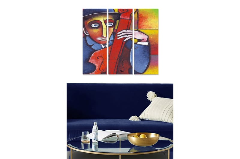 DEKORATIV MDF-MÅLNING 3-Delar 20x50 cm Flerfärgad - Inredning & dekor - Tavlor & konst - Canvastavla