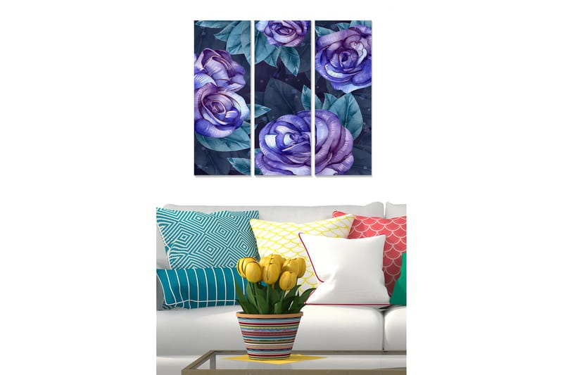 DEKORATIV MDF-MÅLNING 3-Delar 20x50 cm Flerfärgad - Inredning & dekor - Tavlor & konst - Canvastavla