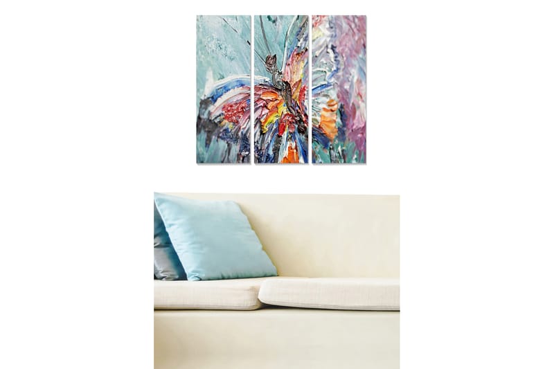 DEKORATIV MDF-MÅLNING 3-Delar 20x50 cm Flerfärgad - Inredning & dekor - Tavlor & konst - Canvastavla