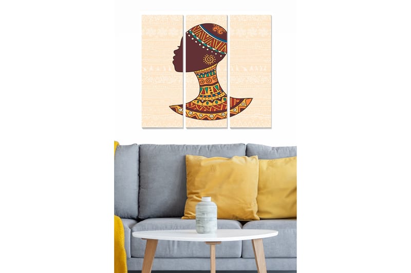 DEKORATIV MDF-MÅLNING 3-Delar 20x50 cm Flerfärgad - Inredning & dekor - Tavlor & konst - Canvastavla