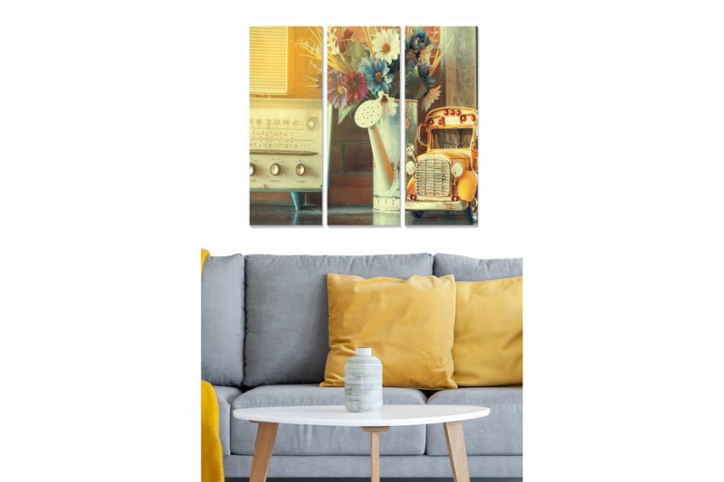 DEKORATIV MDF-MÅLNING 3-Delar 20x50 cm Flerfärgad - Inredning & dekor - Tavlor & konst - Canvastavla