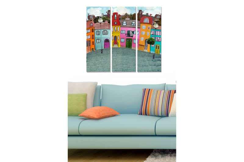 DEKORATIV MDF-MÅLNING 3-Delar 20x50 cm Flerfärgad - Inredning & dekor - Tavlor & konst - Canvastavla