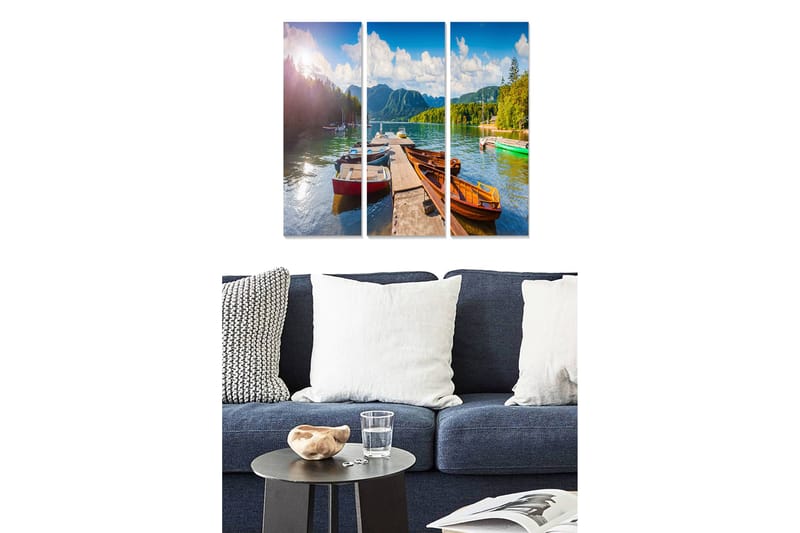DEKORATIV MDF-MÅLNING 3-Delar 20x50 cm - Inredning & dekor - Tavlor & konst - Canvastavla