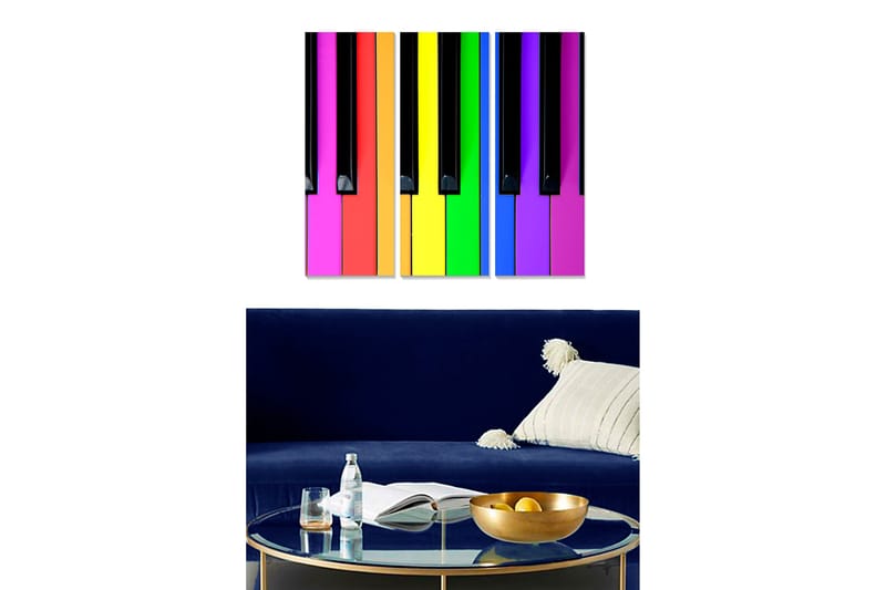 DEKORATIV MDF-MÅLNING 3-Delar 20x50 cm - Inredning & dekor - Tavlor & konst - Canvastavla
