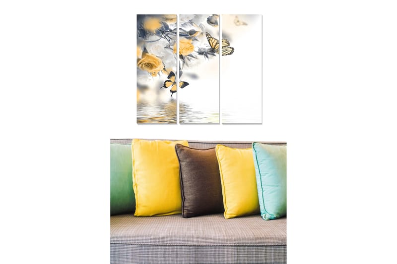DEKORATIV MDF-MÅLNING 3-Delar 20x50 cm - Inredning & dekor - Tavlor & konst - Canvastavla