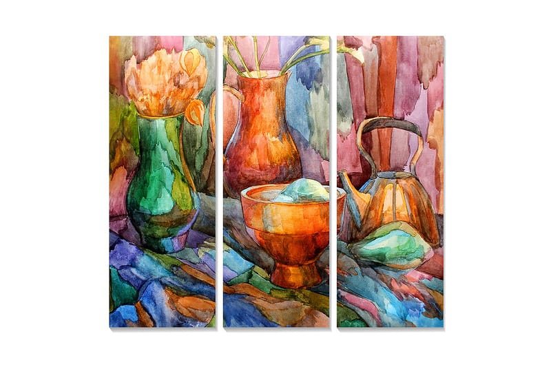 DEKORATIV MDF-MÅLNING 3-Delar 20x50 cm - Inredning & dekor - Tavlor & konst - Canvastavla