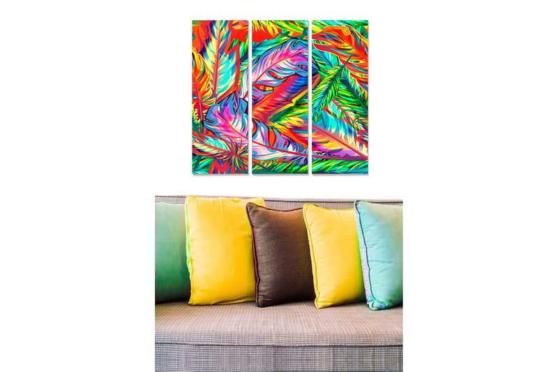 DEKORATIV MDF-MÅLNING 3-Delar 20x50 cm - Inredning & dekor - Tavlor & konst - Canvastavla