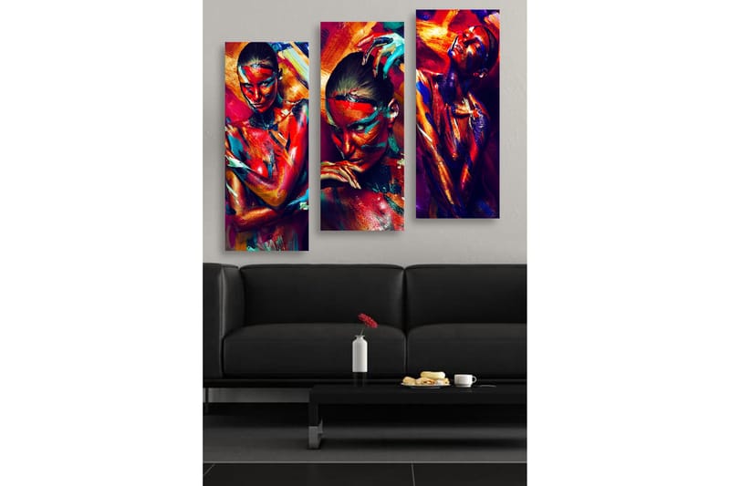 DEKORATIV MDF-MÅLNING 3-Delar 20x50 cm - Inredning & dekor - Tavlor & konst - Canvastavla