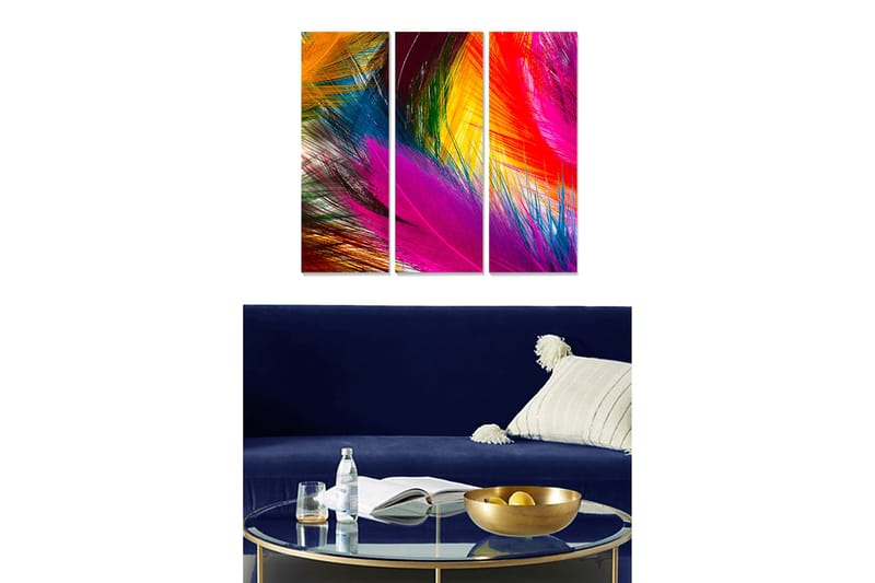 DEKORATIV MDF-MÅLNING 3-Delar 20x50 cm - Inredning & dekor - Tavlor & konst - Canvastavla