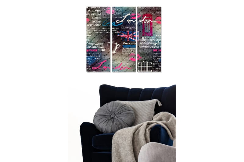 DEKORATIV MDF-MÅLNING 3-Delar 20x50 cm - Inredning & dekor - Tavlor & konst - Canvastavla
