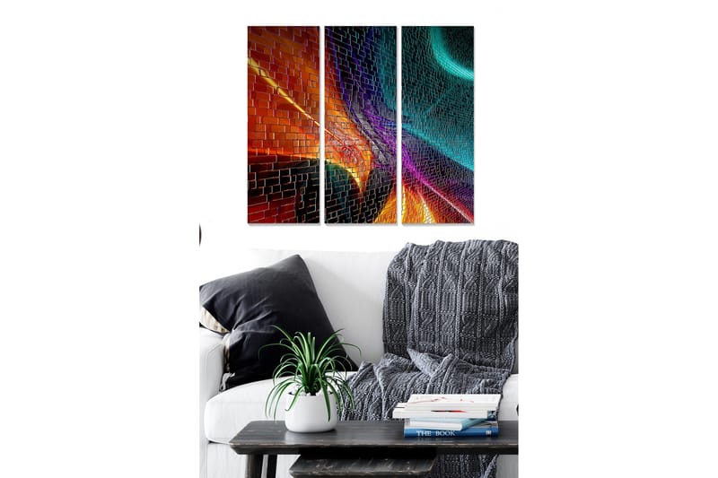 DEKORATIV MDF-MÅLNING 3-Delar 20x50 cm - Inredning & dekor - Tavlor & konst - Canvastavla