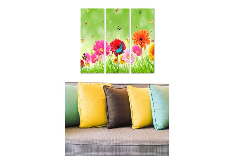 DEKORATIV MDF-MÅLNING 3-Delar 20x50 cm - Inredning & dekor - Tavlor & konst - Canvastavla