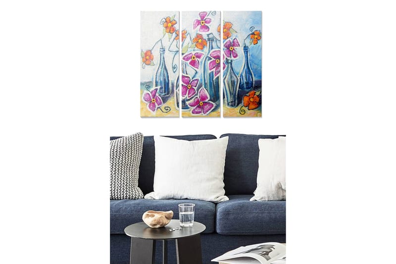DEKORATIV MDF-MÅLNING 3-Delar 20x50 cm - Inredning & dekor - Tavlor & konst - Canvastavla
