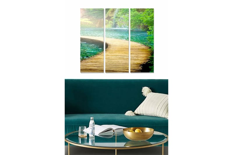 DEKORATIV MDF-MÅLNING 3-Delar 20x50 cm - Inredning & dekor - Tavlor & konst - Canvastavla